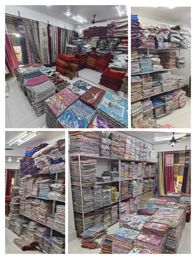 Bedsheet, curtains and sofa set wholesale at Santosh Synthetics Jamshedpur.