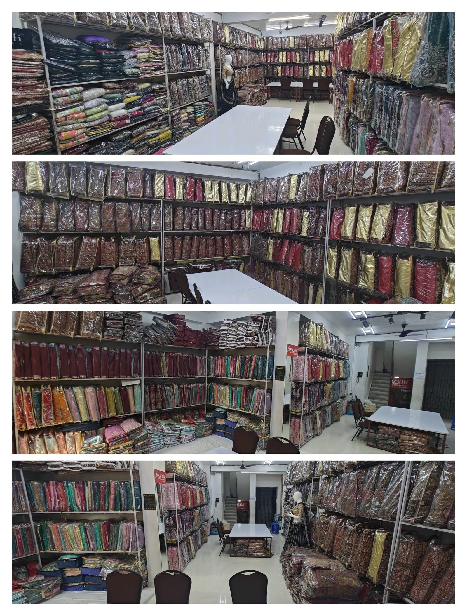 Wholesale bridal lehenga and saree floor at Santosh Synthetics Jamshedpur for Dhanbad wedding shops