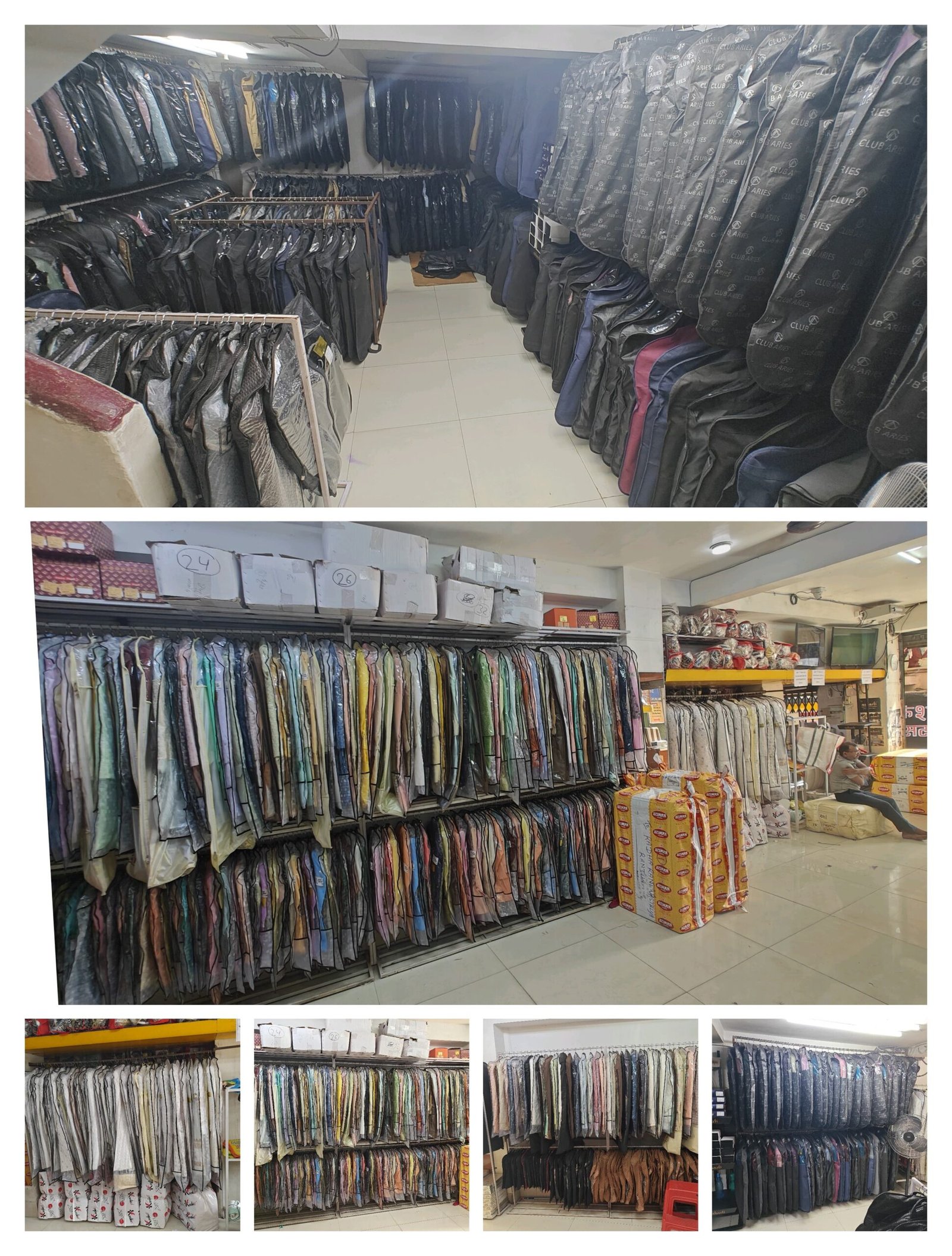 Men's wedding sherwani blazer and suit racks at Santosh Synthetics for Dhanbad menswear shops