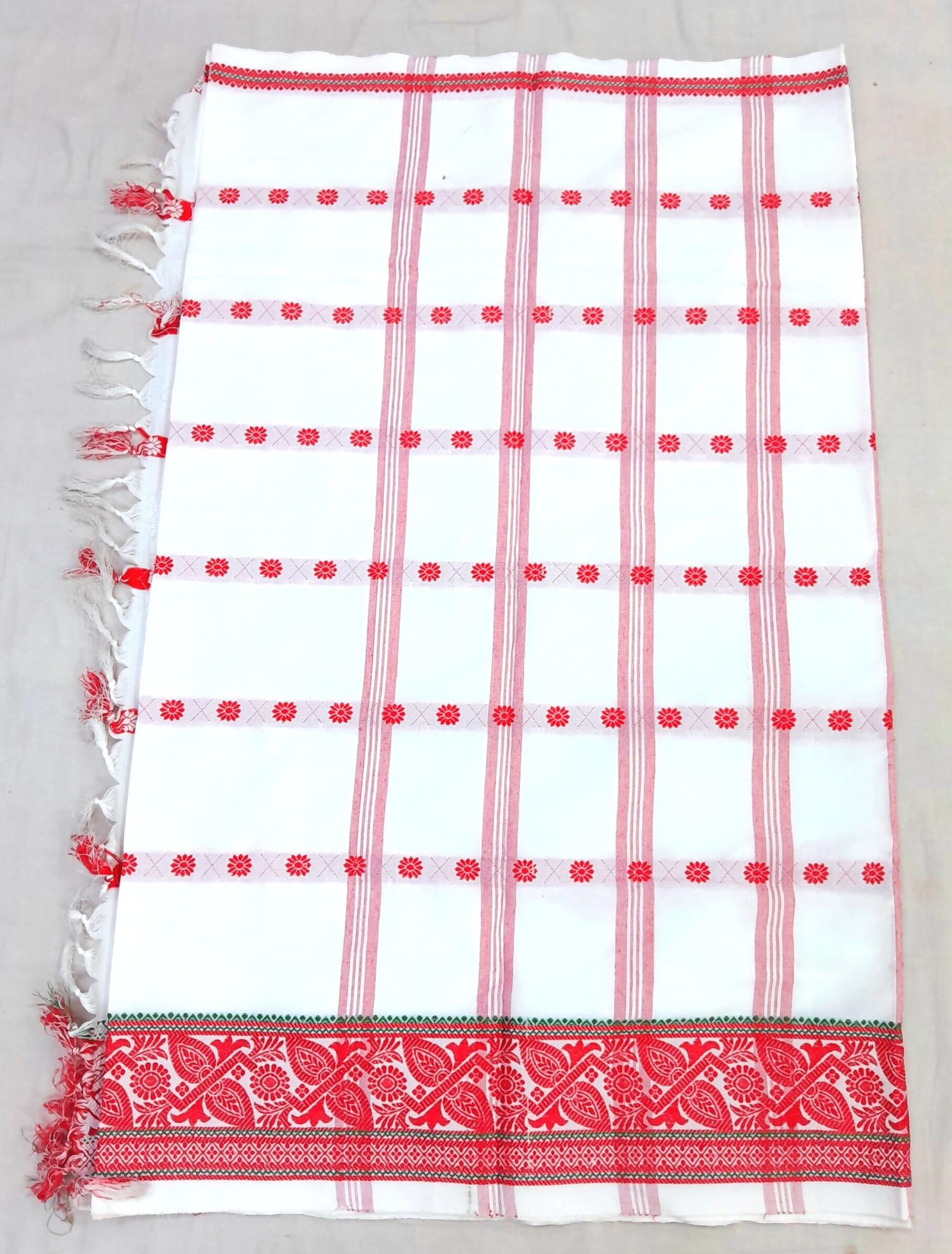 Red Border Butti Saree