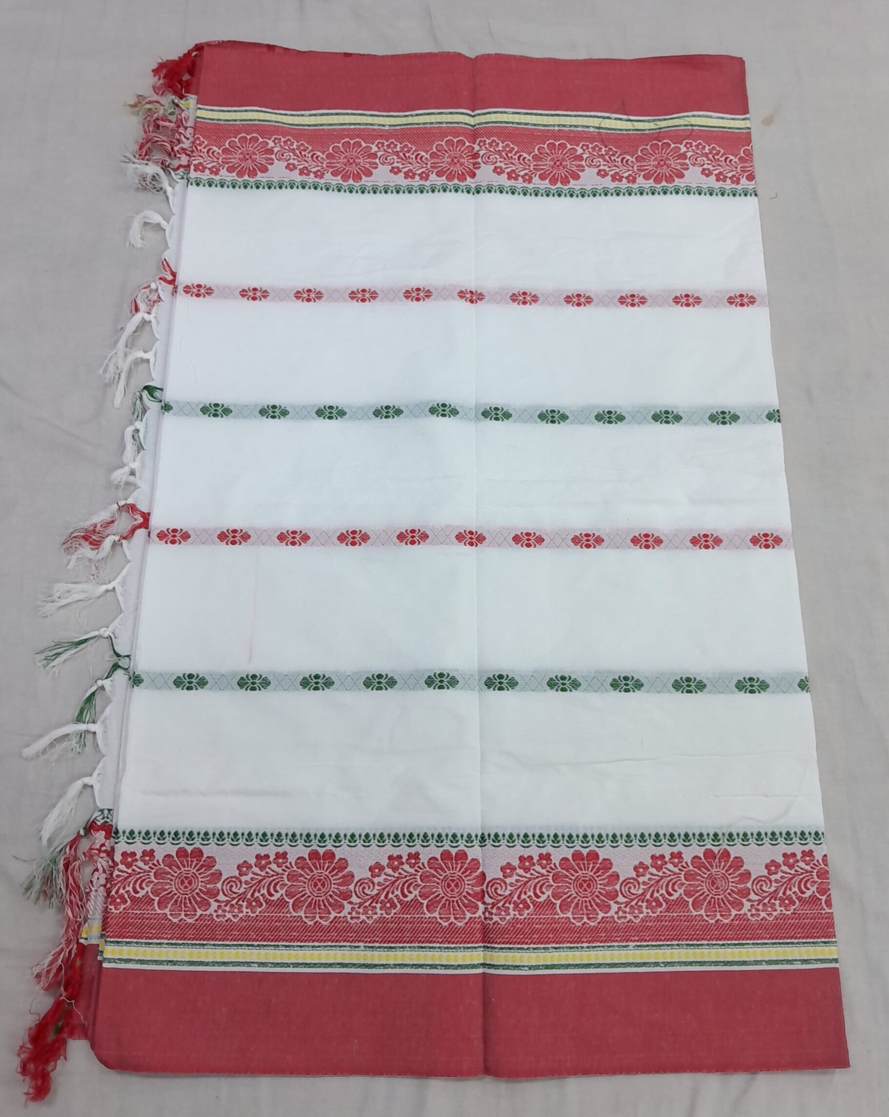 Red Green Mix Butti Saree
