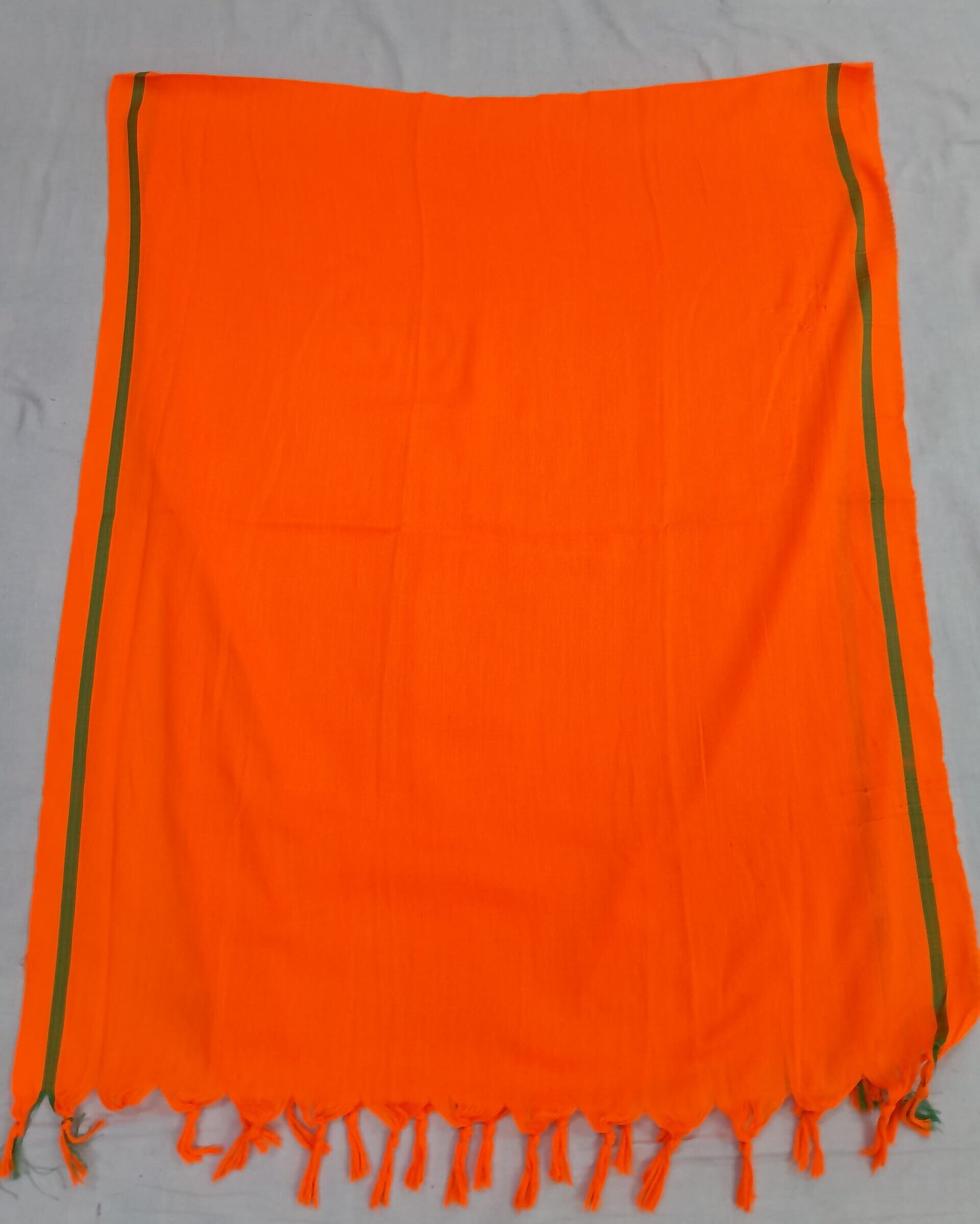 Bhagwa Gamcha Green Border