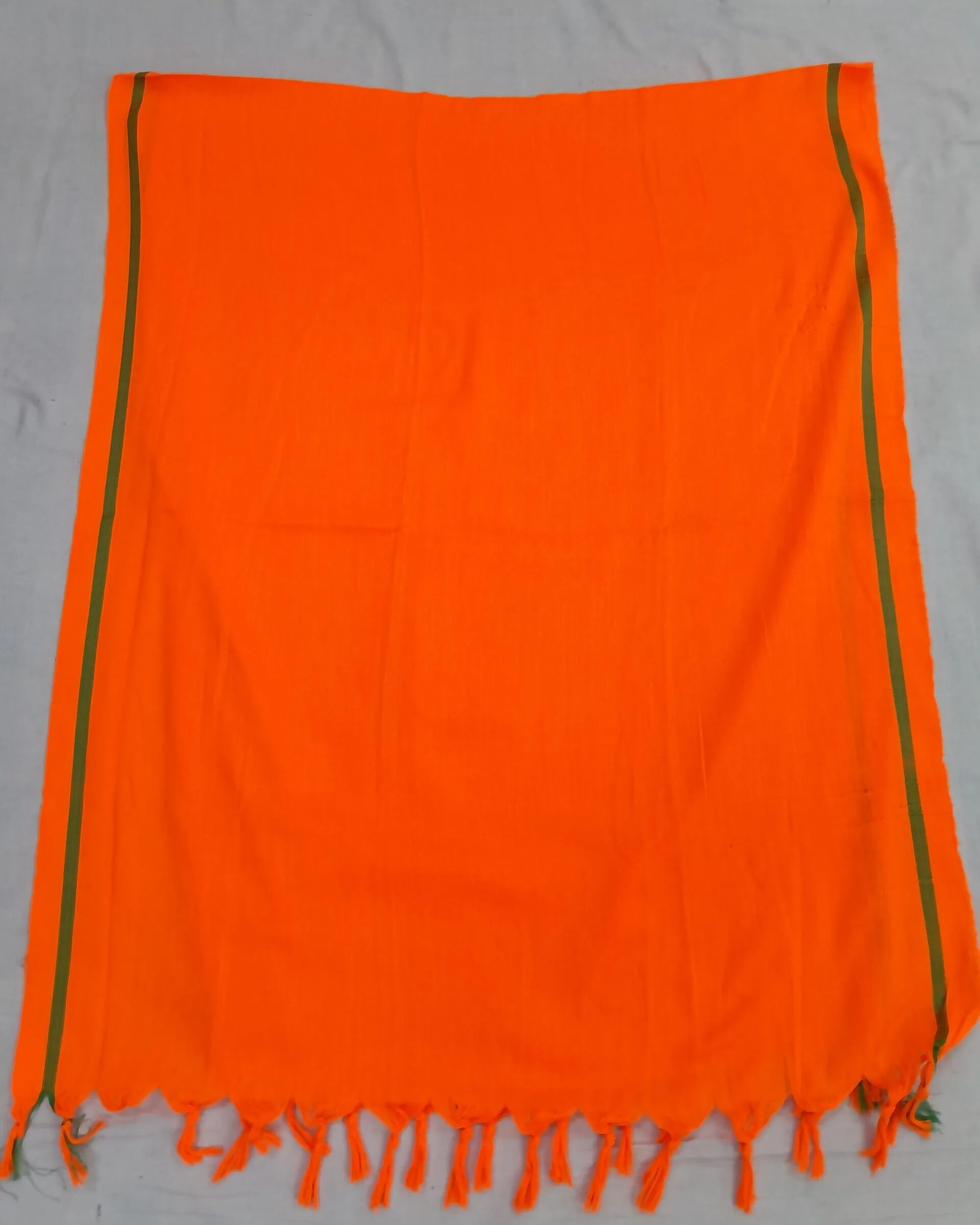 Bhagwa Gamcha Green Border