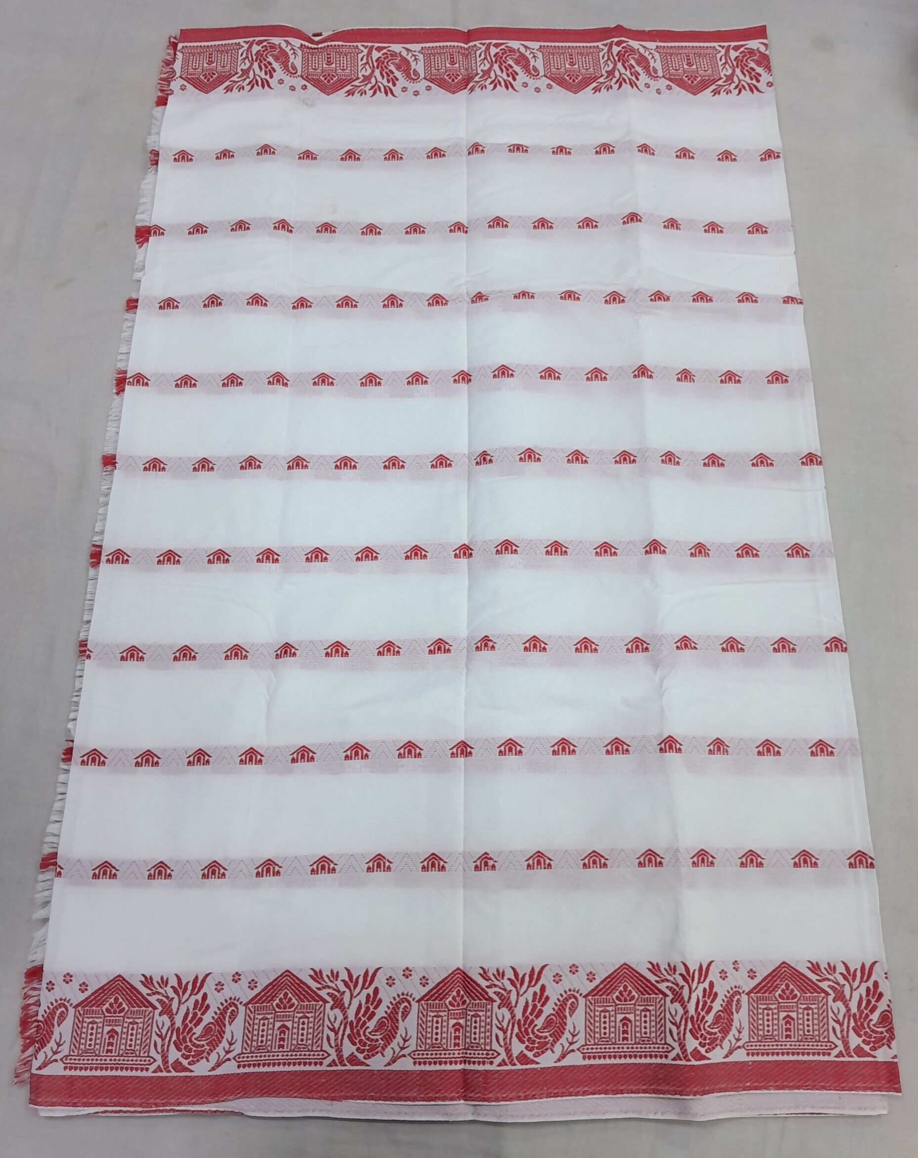 Red Printed Santhali Saree