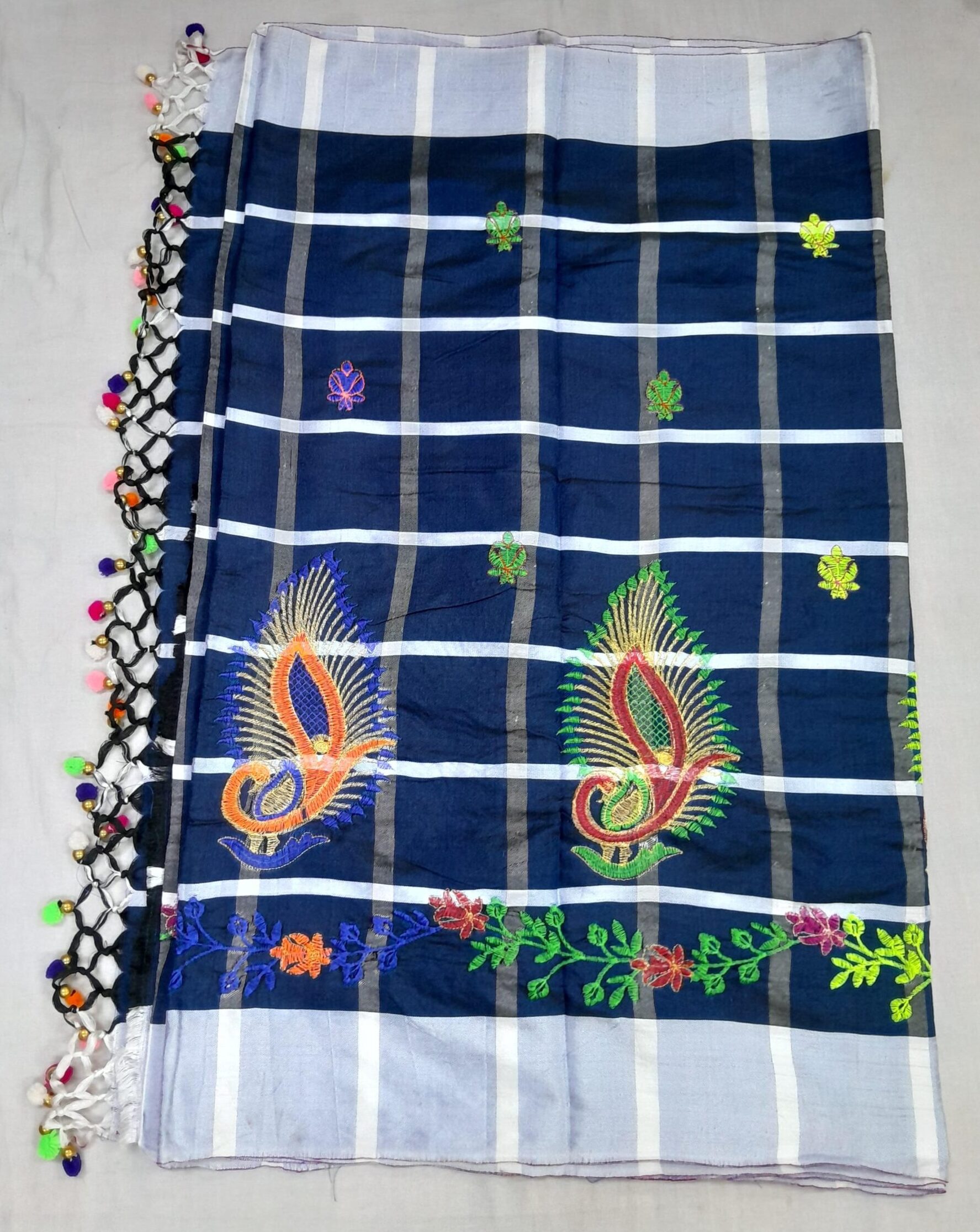 Mayur Peacock Design Silk