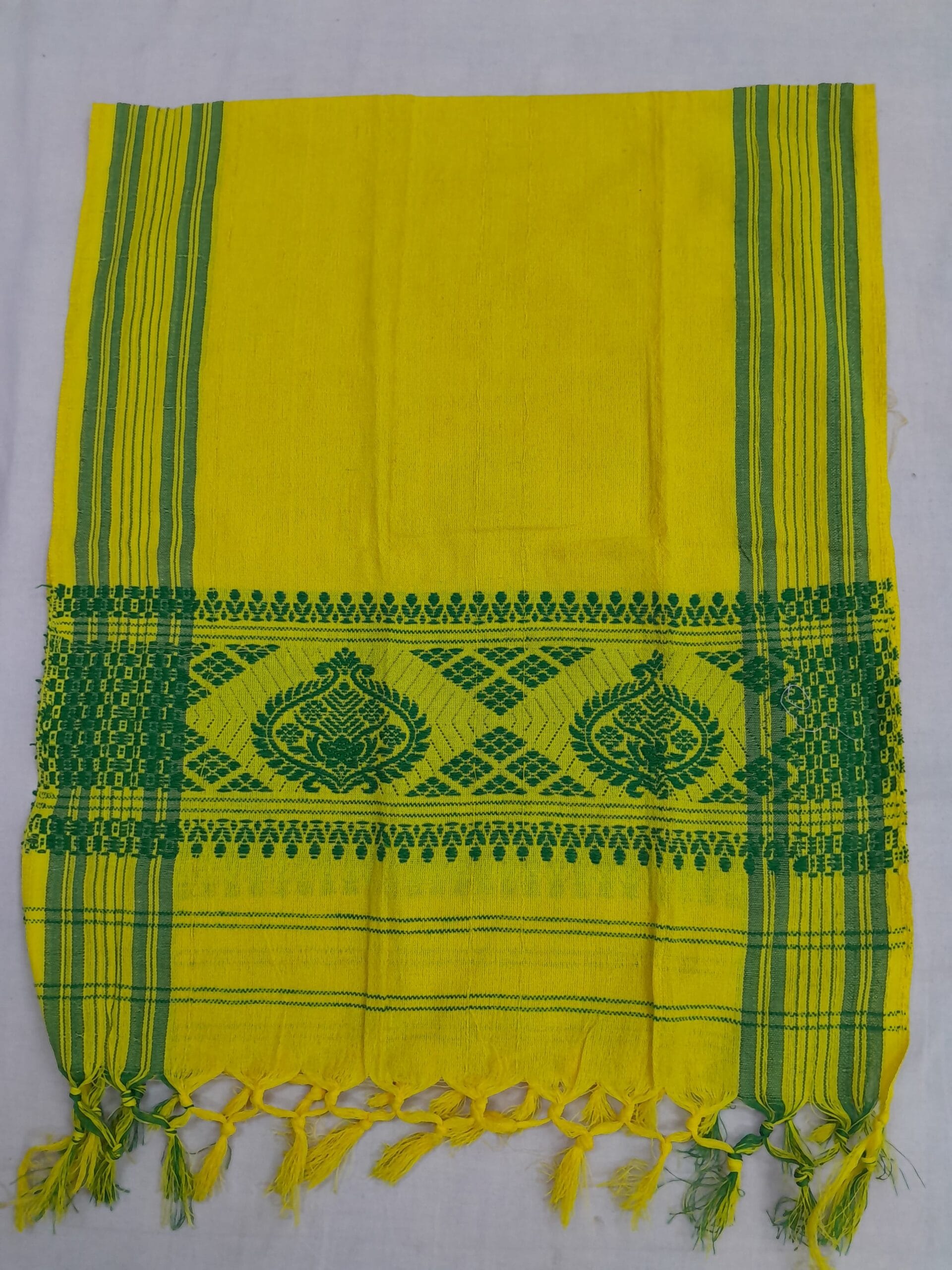 Yellow Gamcha Green Border