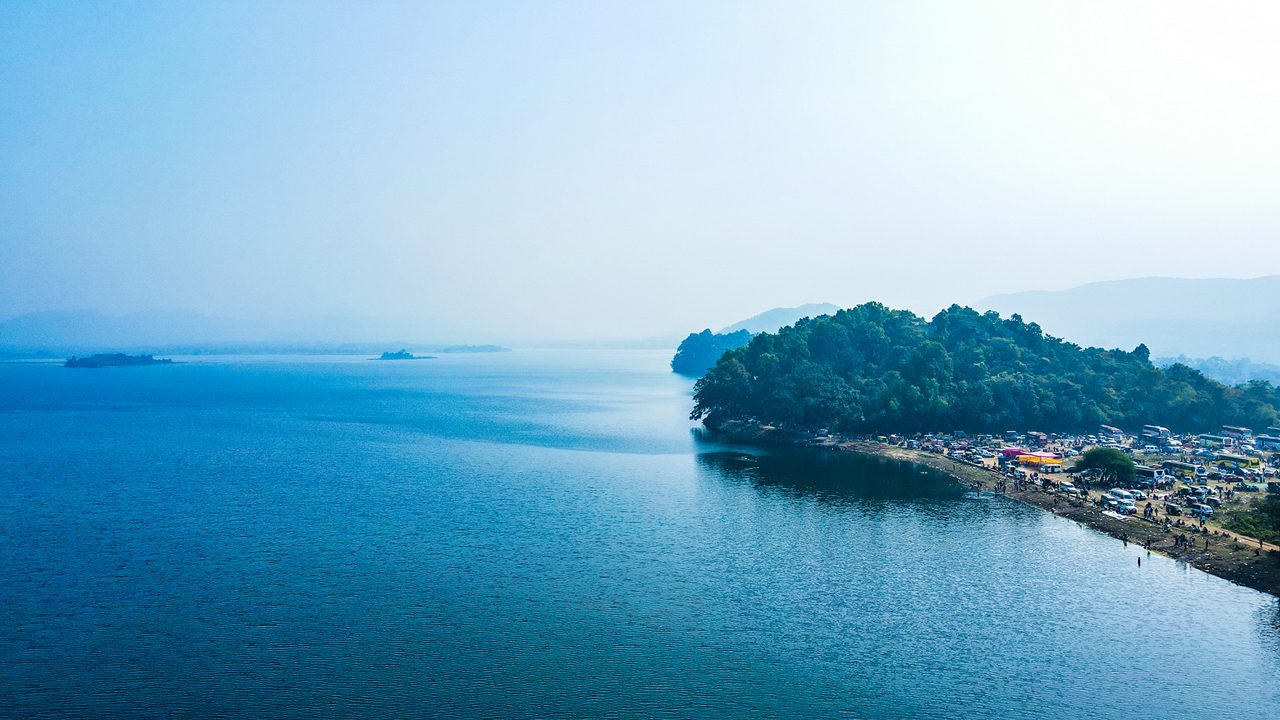 Dimna Lake Jamshedpur hill and water view near Santosh Synthetics saree wholesaler