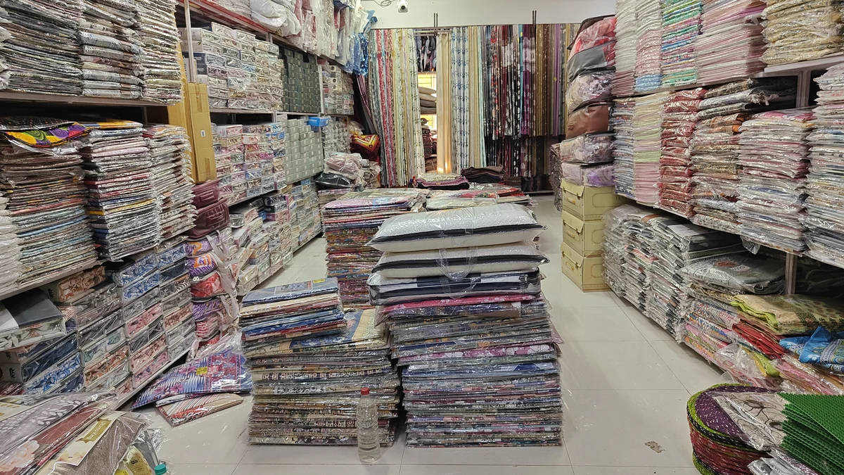 Home furnishing wholesale at Santosh Synthetics — curtains bedsheets sofa covers towels doormats