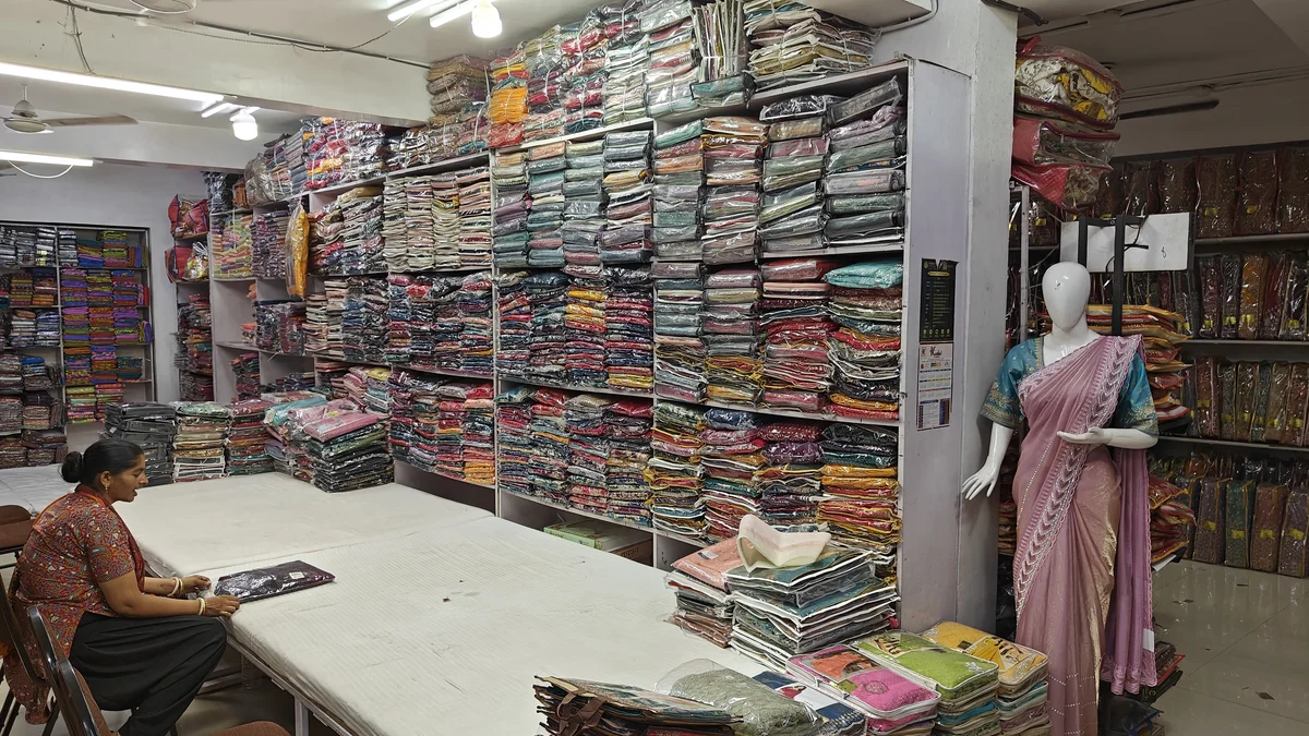 Designer readymade sarees and gowns wholesale at Santosh Synthetics Jamshedpur for boutiques