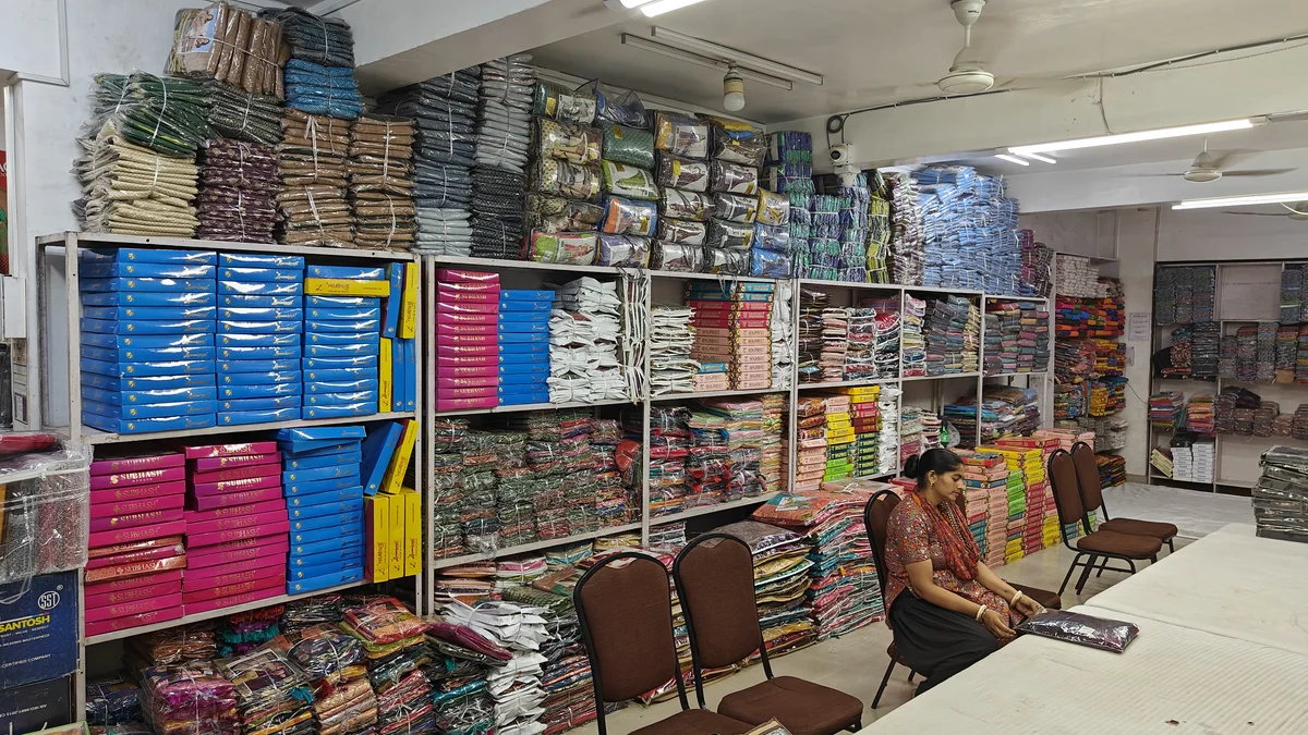 Uniform sarees for bulk wedding orders — Santosh Synthetics Jamshedpur